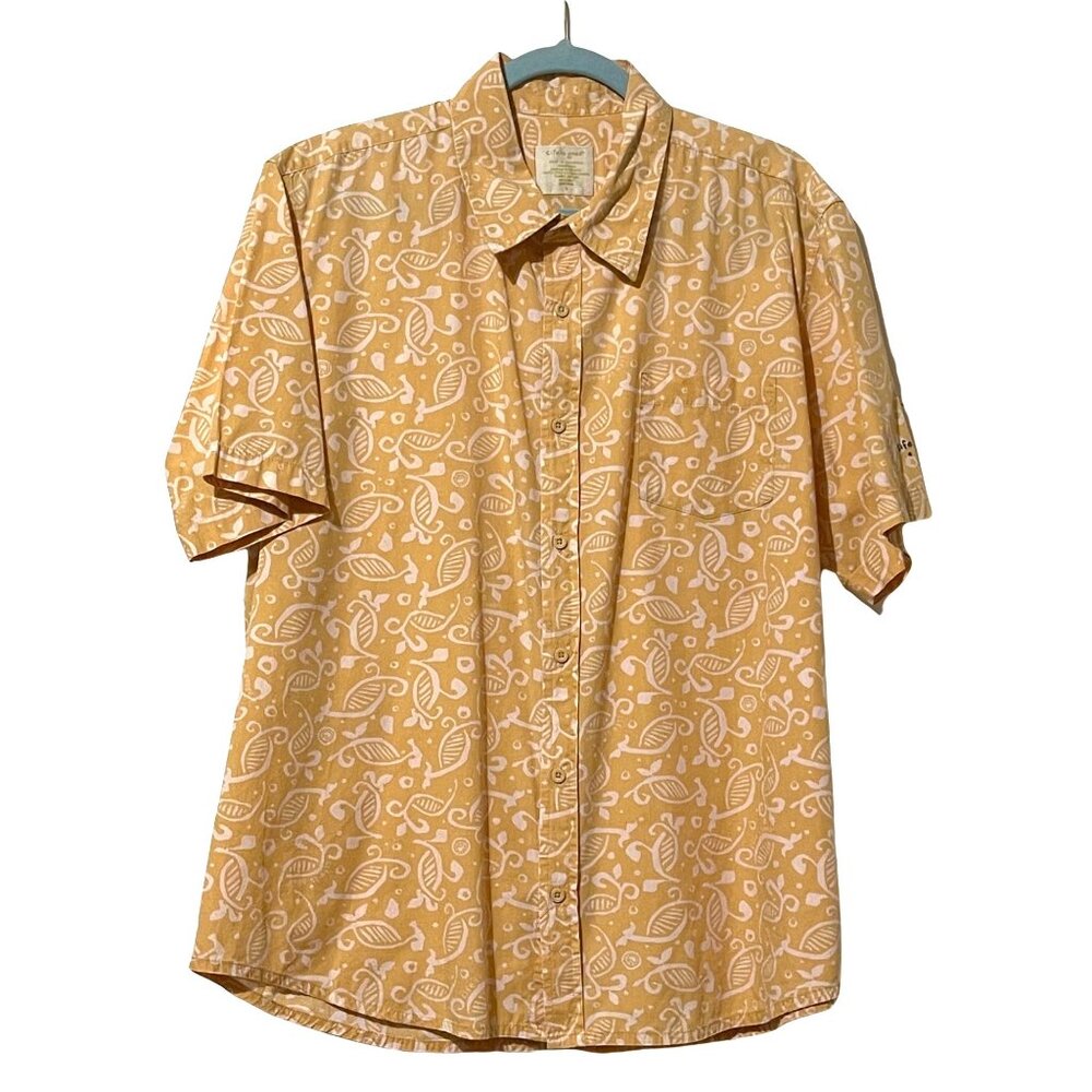 Life Is Good Golf Size Large Mens Orange Short Sleeve Button-Up Shirt - Picture 1 of 7
